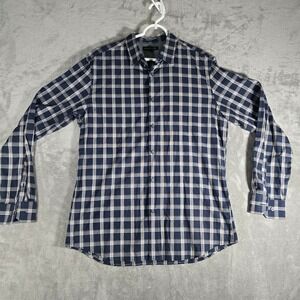 Banana Republic Plaid Button Down Shirt Stretch‎ Long Sleeve Mens Large